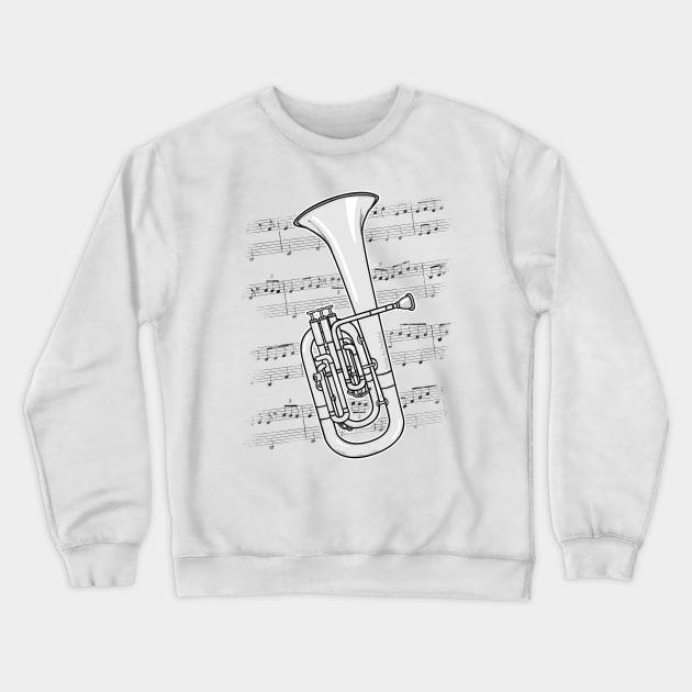 Tenor Horn Player Hornist Brass Musician Crewneck Sweatshirt by doodlerob